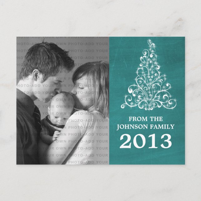 Carte Postale Sparkboard Tree Photo, Turquoise (Devant)