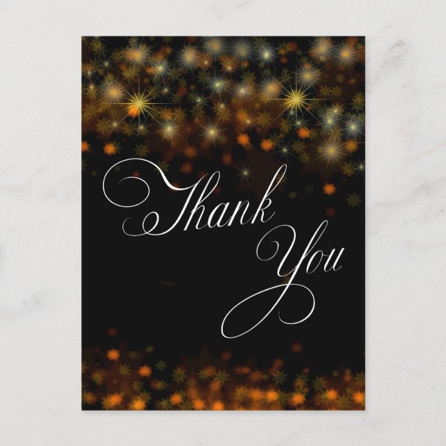 Carte Postale Sparkles and Stars colorful Thank You (Devant)
