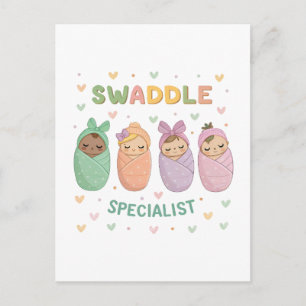 Carte Postale Spécialiste de l'emmaillotage Illustration de bébé