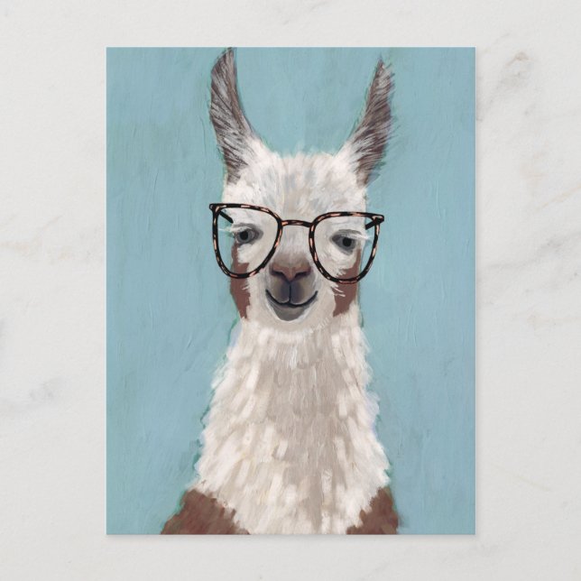 Carte Postale Spécifications Llama - Lunettes surdimensionnées (Devant)
