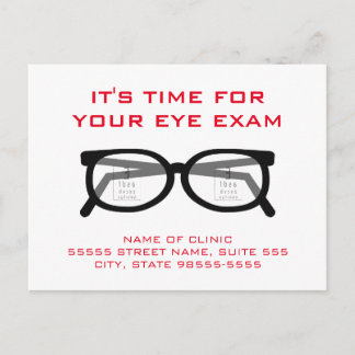 Carte Postale Spectacles modernes Examen Oeil Rappel de rendez-v