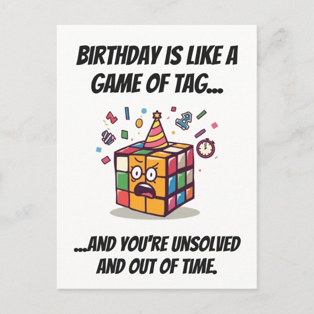 Carte Postale Speedcube Anniversaire Panique Drôle Tag Blague (Devant)