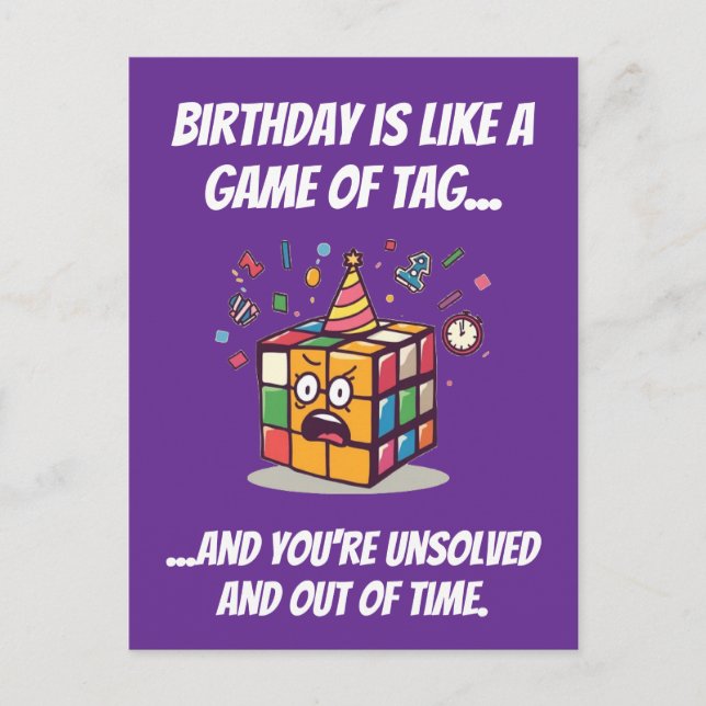 Carte Postale Speedcube Anniversaire Panique Drôle Tag Blague (Devant)