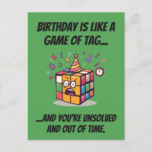Carte Postale Speedcube Anniversaire Panique Drôle Tag Blague (Devant)