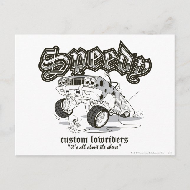 Carte Postale SPEEDGE GONZALES™ Custom Lowriders B/W (Devant)