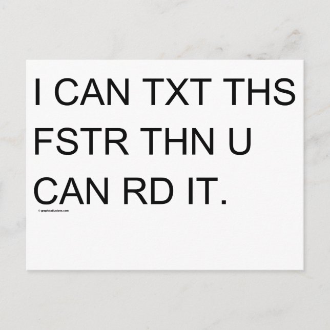 Carte Postale Speedy Texter (Devant)