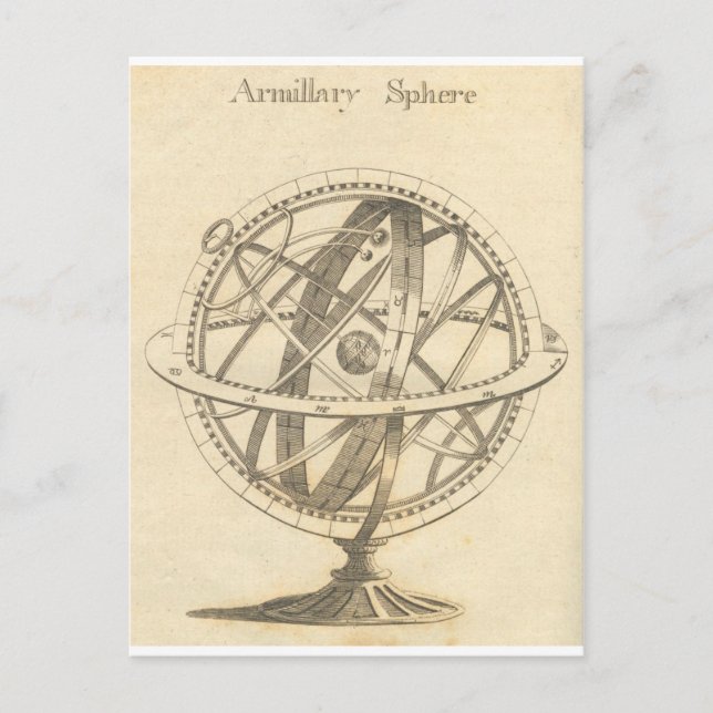 Carte Postale Sphère Armillaire Croquis Original (Devant)