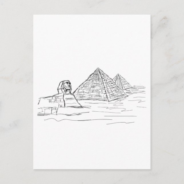 Carte Postale sphinx et pyramides d'Égypte (Devant)