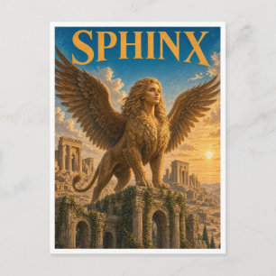 Carte Postale Sphinx, Monstre de Fantasy Gothique
