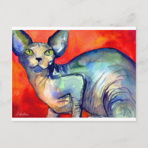 Carte Postale Sphinx sphynx cat #6 peinture