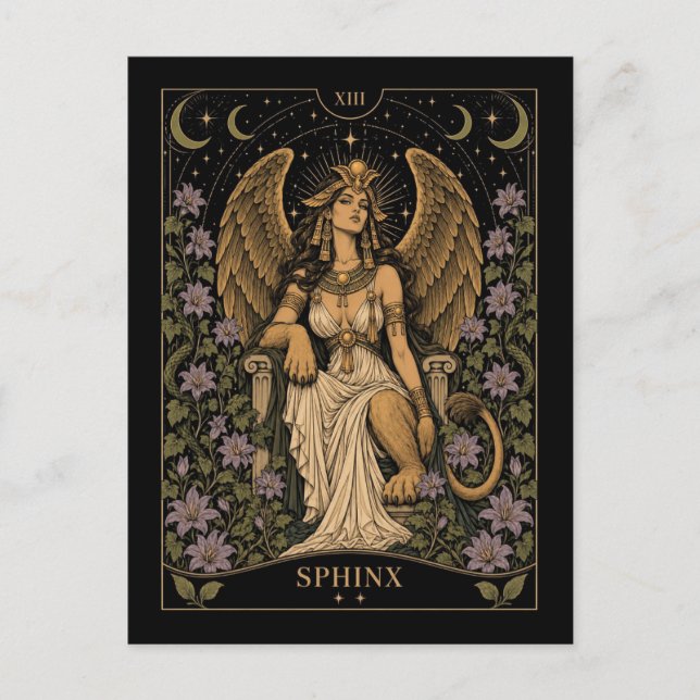 Carte Postale Sphinx, Tarot Art Étoilé (Devant)