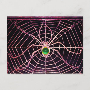 Carte Postale SPIDER ET WEB Green Jade Black