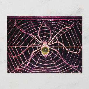 Carte Postale SPIDER ET WEB Gris Agate Noir