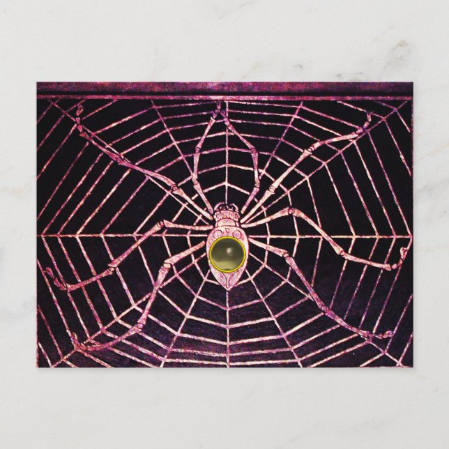 Carte Postale SPIDER ET WEB Gris Agate Noir (Devant)