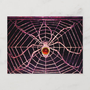 Carte Postale SPIDER ET WEB Rouge Ruby Noir