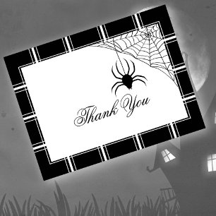 Carte Postale Spider Merci Halloween noir