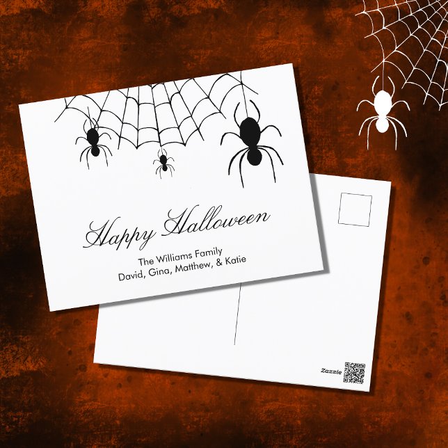 Carte Postale Spider Web noir blanc Halloween (Créateur téléchargé)
