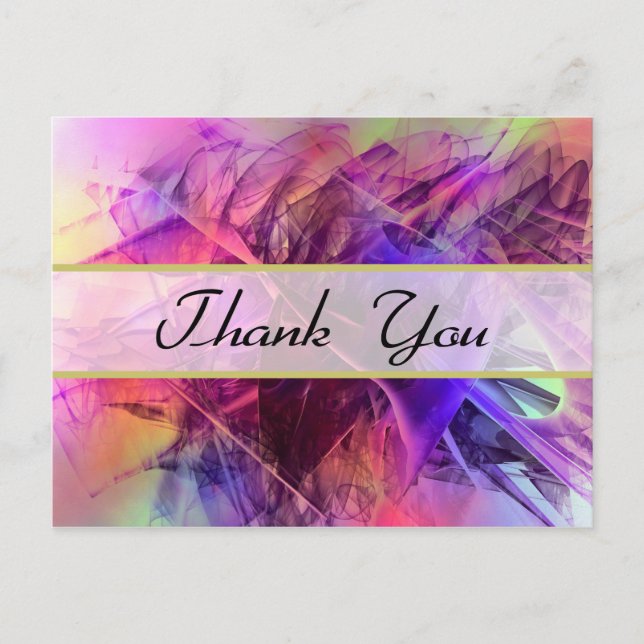 Carte Postale Spiky Shiny Shards Abstract Design Merci (Devant)