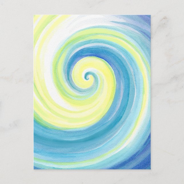 Carte Postale Spirale, couleur de l'eau de la coque d'onde (Devant)