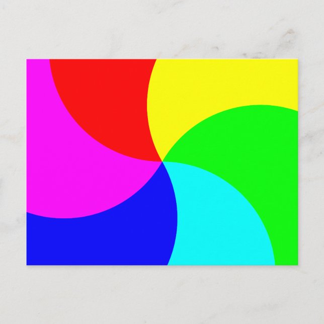 Carte Postale Spirale de Arc-en-ciel Primaire (Devant)