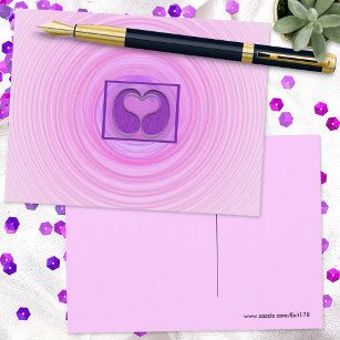 Carte Postale Spirale de coeur rose encadrée qui vous manque