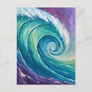 Carte Postale Spirale de vague océanique abstraite