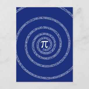 Carte Postale Spirale pour Pi sur Décor bleu marine