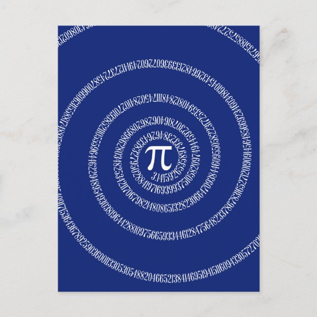 Carte Postale Spirale pour Pi sur Décor bleu marine (Devant)
