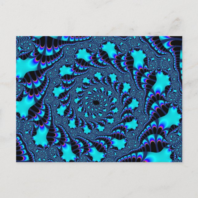 Carte Postale Spirale tourbillon turquoise (Devant)