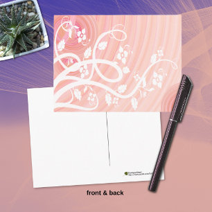 Carte Postale Spirales de pêche, Filigrane et Fleurs Toutes Occa