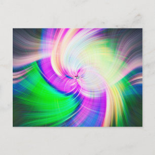Carte Postale SPIRALFLUO - Psychédélique colorée moderne fractal