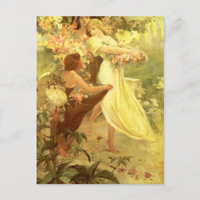 Carte Postale Spirit Of Spring par Alphonse Mucha (Devant)
