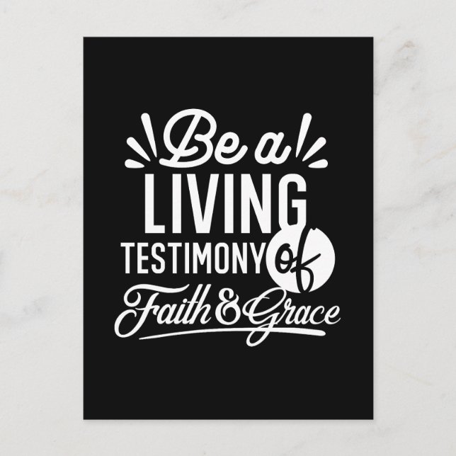 Carte Postale Spiritual Living Testimony Faith and Grace Quote (Devant)