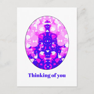 Carte Postale Spirituel rose assis Yoga Pose Penser de vous