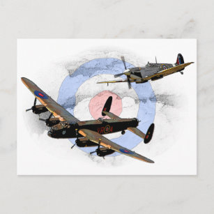 Carte Postale Spitfire et Lancaster