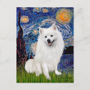 Carte Postale Spitz Esquimau 1 - Nuit étoilée (Vert)