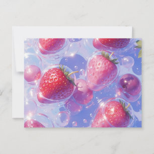Carte Postale Splash de raisins de fraise