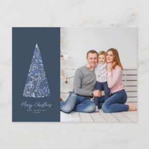 Carte Postale Splendide sapin d'épinette Bleu photo de Noël/Fête