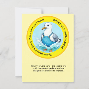 Carte Postale Splish Splash fun Seagull été Hawaii salut