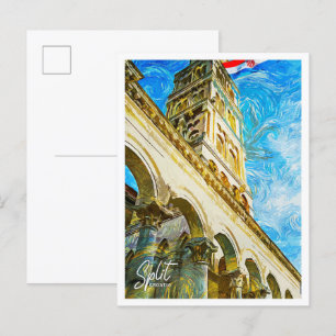 Carte Postale Split Croatie belle Paint Paint Ville