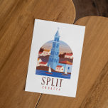 Carte Postale Split Croatie Dalmatie Vintage<br><div class="desc">Belle vue vintage sur la mer sur la ville de Split en Dalmatie,  Croatie.</div>