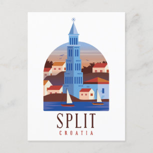 Carte Postale Split Croatie Dalmatie Vintage