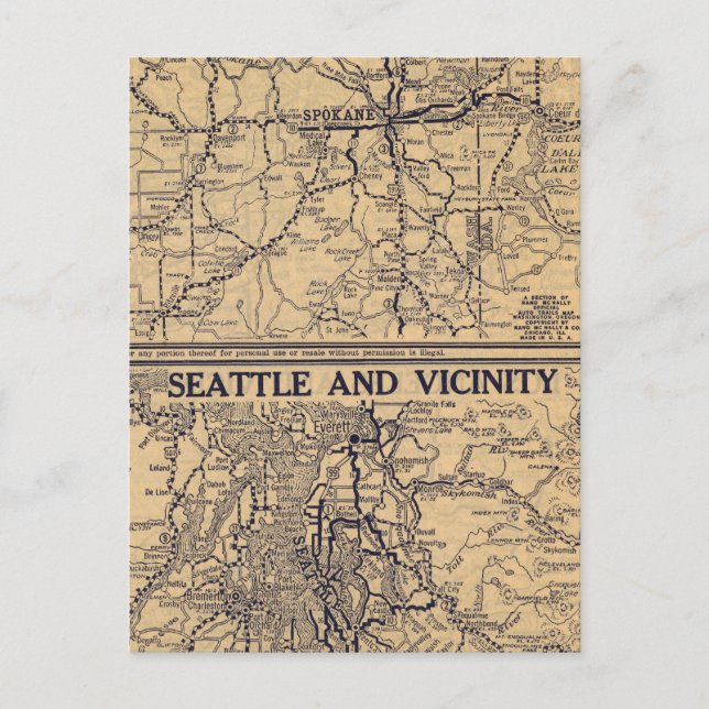 Carte Postale Spokane, Seattle (Devant)