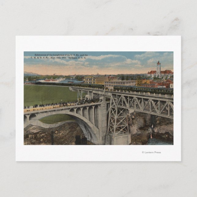 Carte Postale Spokane, WA - Union Pacific Railway Completion (Devant)