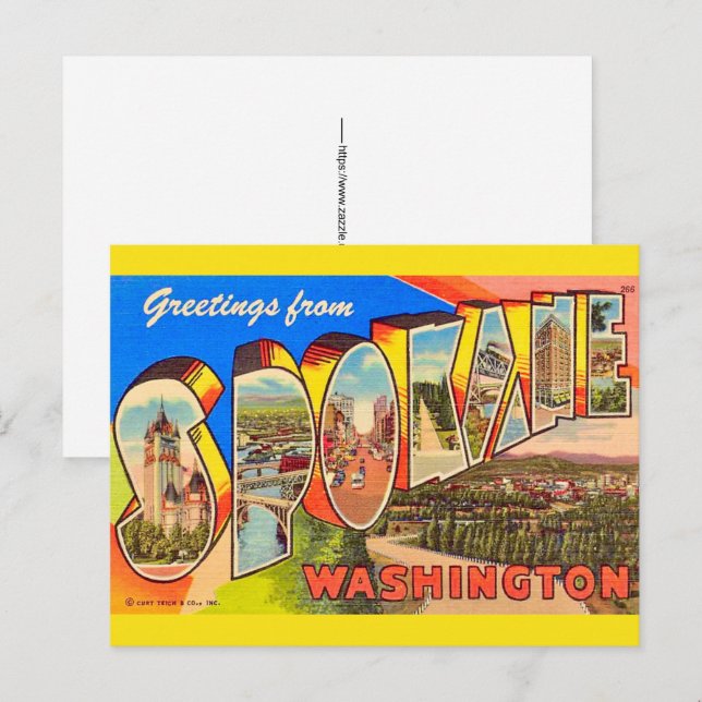 Carte Postale Spokane Washington  (Devant / Derrière)