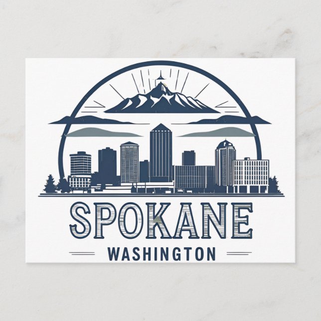 Carte Postale Spokane Washington DC Skyline (Devant)