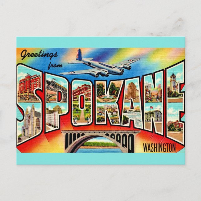 Carte Postale Spokane Washington vintage  (Devant)