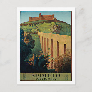 Carte Postale Spoleto Ombrie Italie Poster Vintage voyage Art