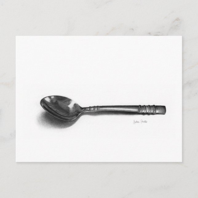 Carte Postale Spoon pencil drawing postcard (Devant)
