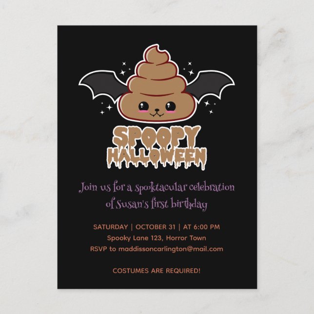 Carte Postale Spoopy Halloween Kawaii Anniversaire (Devant)